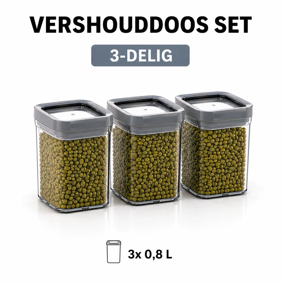Curver - 3X Vershouddoos - 0,8 L - 12 x 12 x 10 cm van Curver in Transparant – productfoto