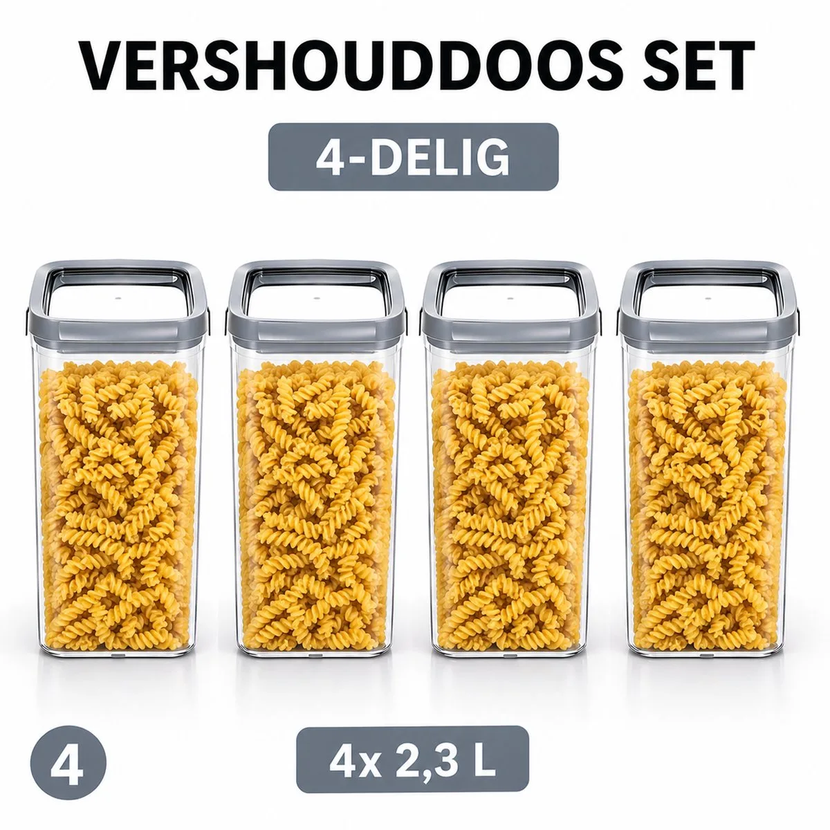 Curver - 4x Vershouddoos van 2,3 L - Dry Food Storage van Curver in Transparant – productfoto