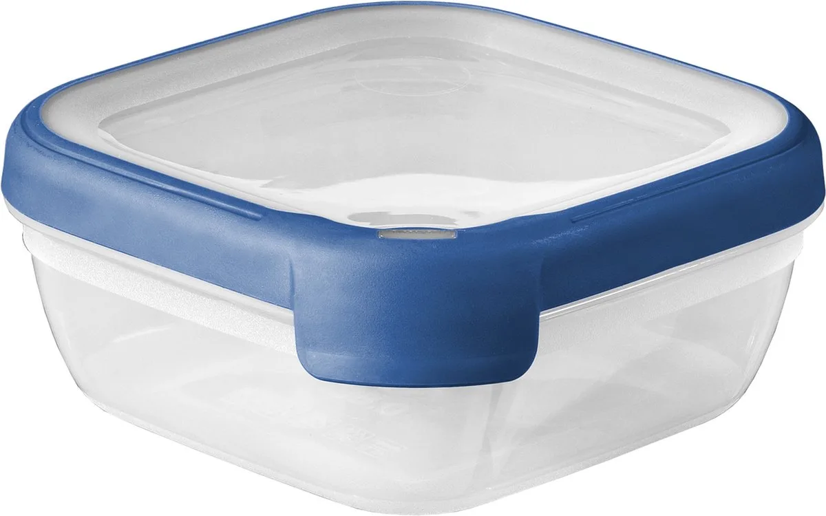 Grand Chef Eco Vershoudbakje - 0,75L - Vierkant - Transparant/Donkerblauw van Curver in Blauw – productfoto
