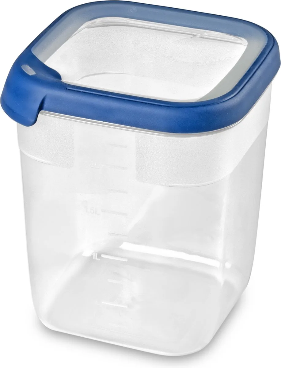 Grand Chef Eco Vershoudbakje - 2,6L - Vierkant - Transparant/Donkerblauw de Curver en Bleu – photo produit