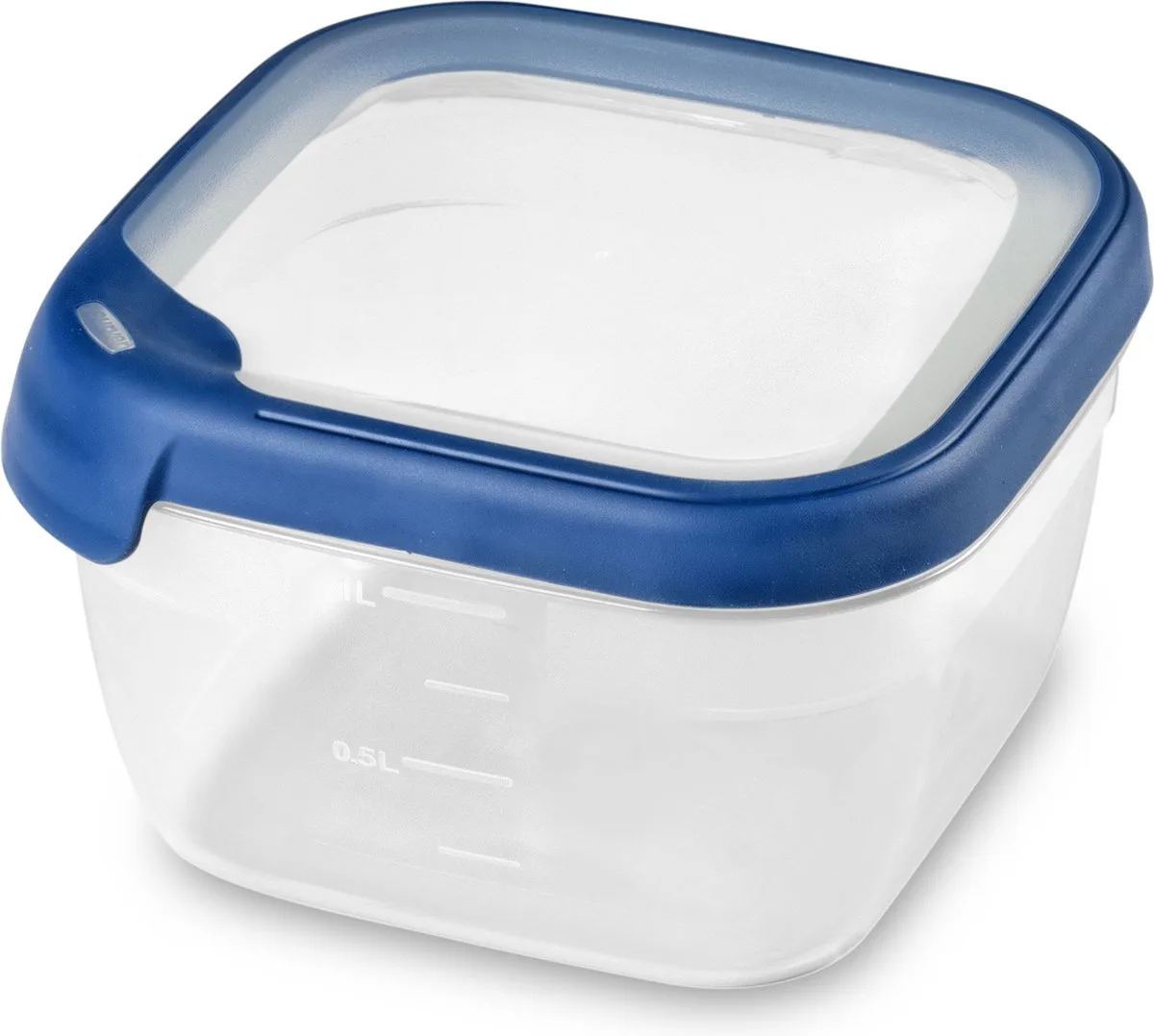 Grand Chef Vershoudbak Vierkant 1.2L Transparant/Donkerblauw van Curver in Transparant – productfoto