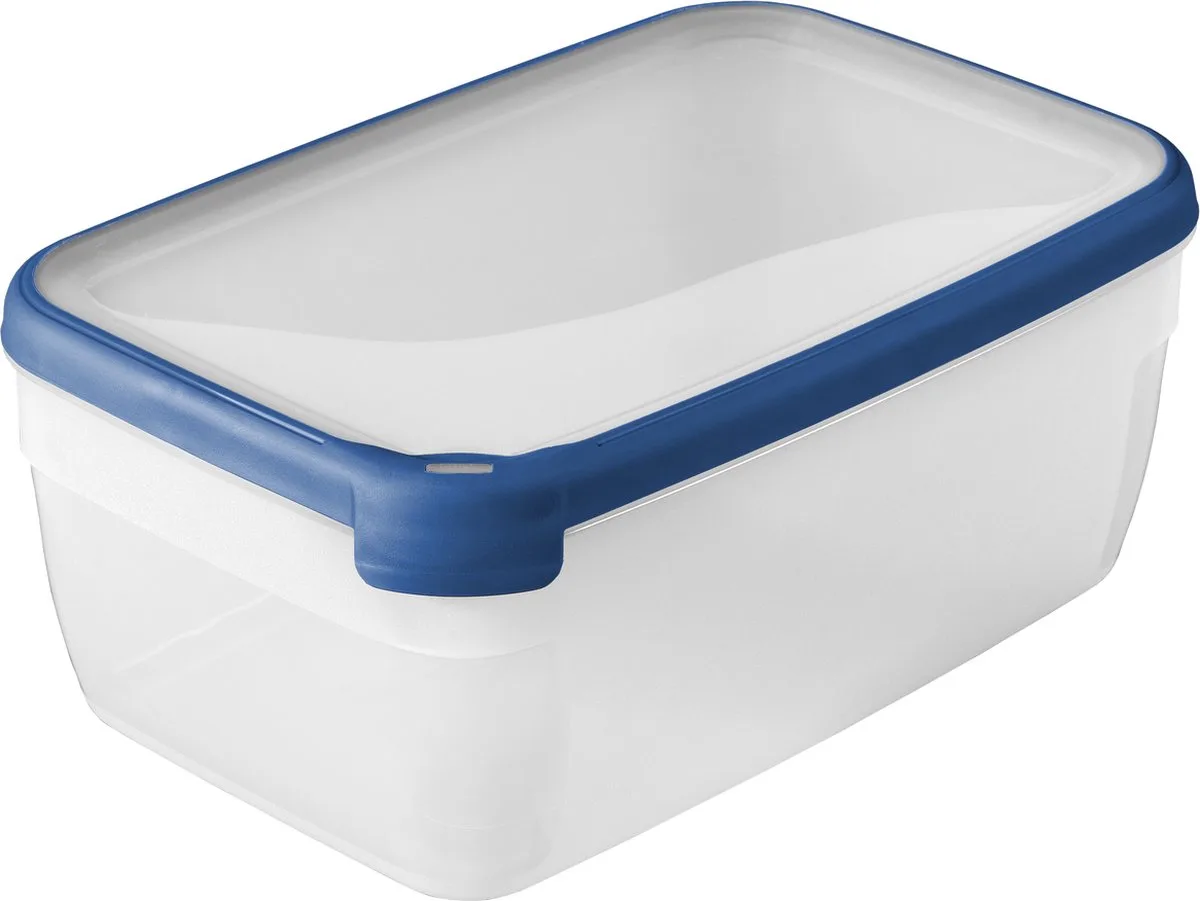 Grand Chef - Vershoudbakje Rechthoekig - 5,4L - Transparant/Donkerblauw van Curver in Blauw – productfoto