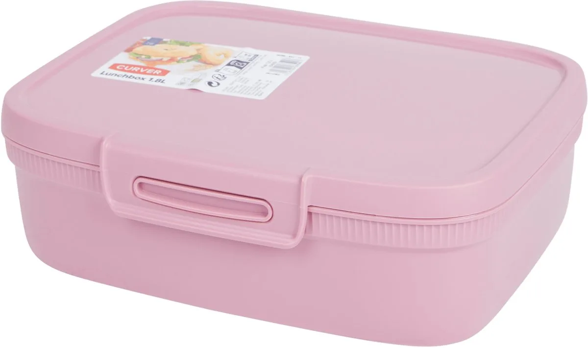 Lunchbox 1.8L Kleur incl. Scheidingsvak van Curver in Roze – productfoto