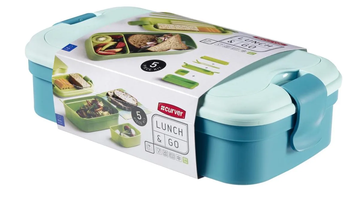 Lunchdoos - Lunch&go - Met bestek van Curver in Blauw – productfoto