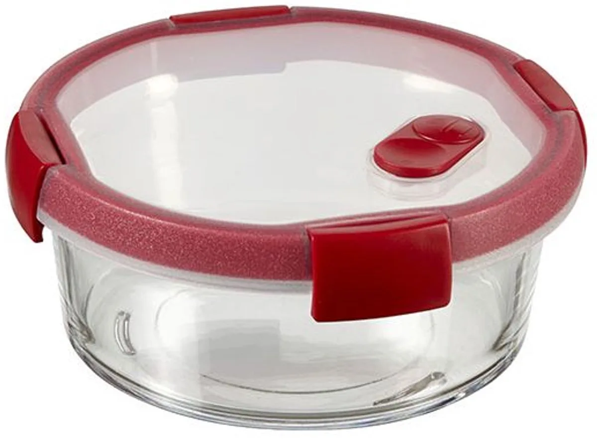 Smart Cook Glazen Vershouddoos - Rond - 0,6L - Rood by Curver in Transparent – product photo