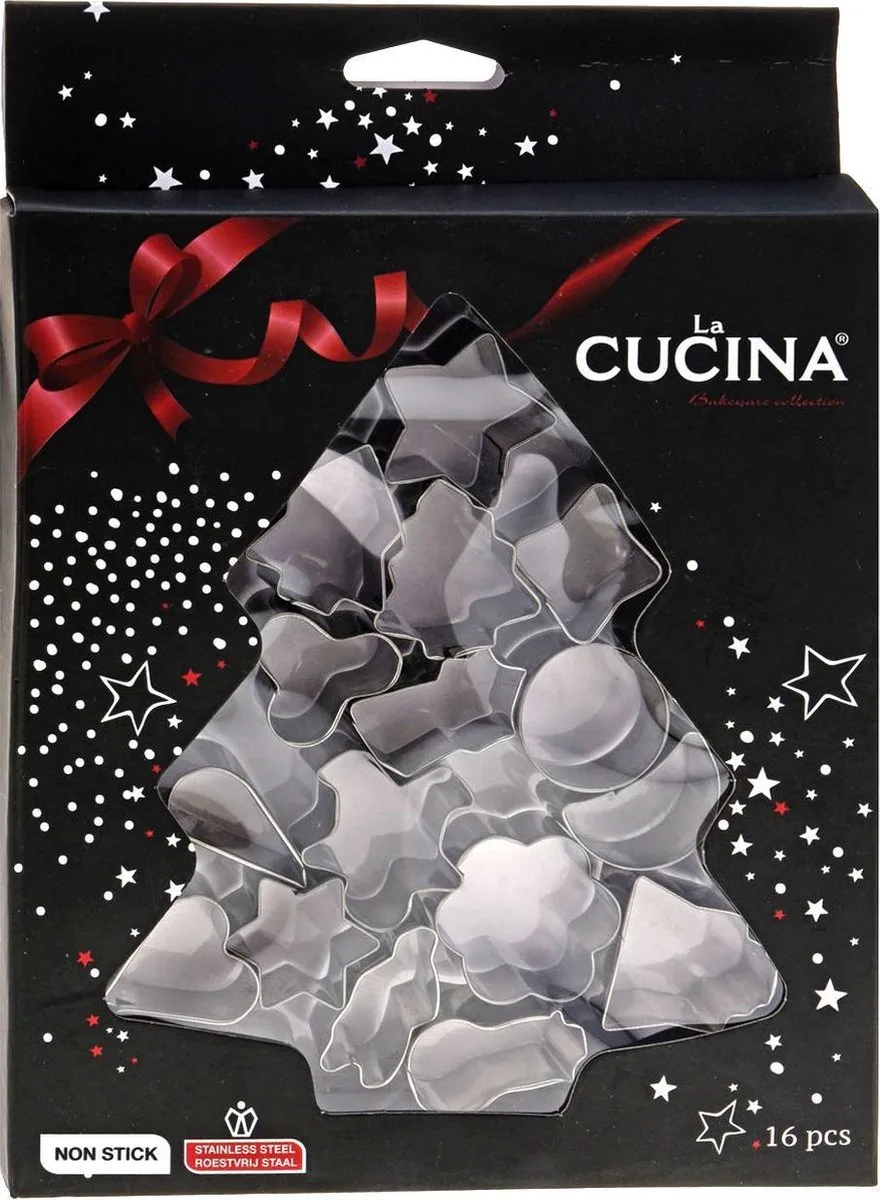 Uitsteekvormen Kerst - 16 delig van Curver in Zilver – productfoto