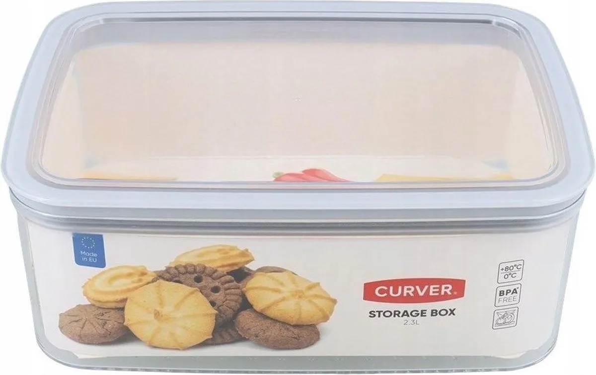 Vershouddoos 2.3L Rechthoekig - Grijs - Kunststof - Maat L - BPA Free de Curver en Transparent – photo produit