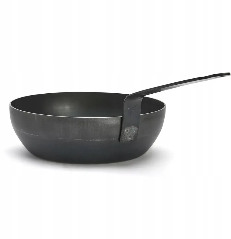 Blauwe Koolstof Koekenpan 24 cm - Hoge Kwaliteit Koolstofstaal von de Buyer in Blau – Produktfoto