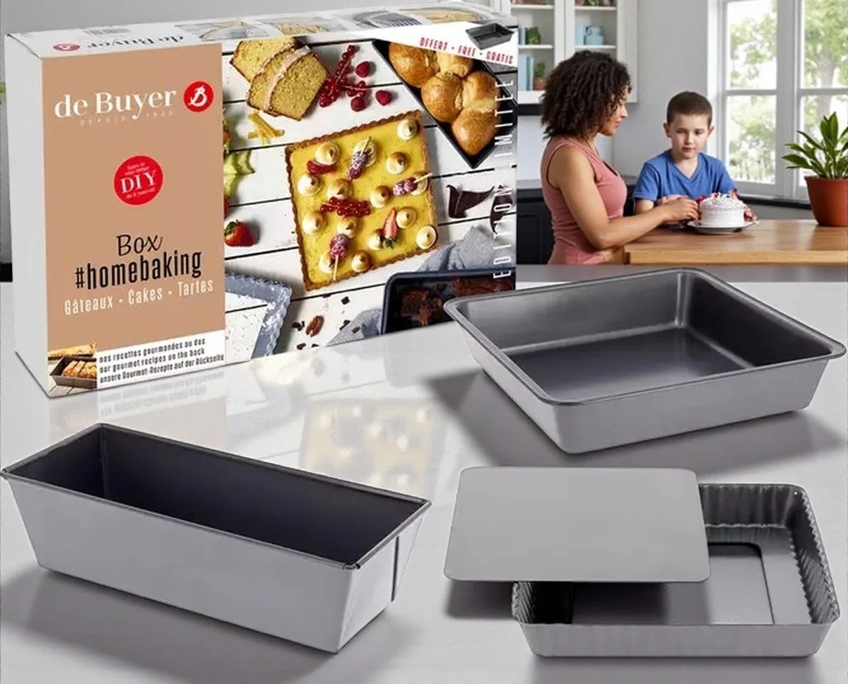 Box Homebaking - Gebak/Cake/Taart - Bakblik - Taartvorm - Cakevorm - Cakeblik - Bakvorm van de Buyer in Donkergrijs – productfoto