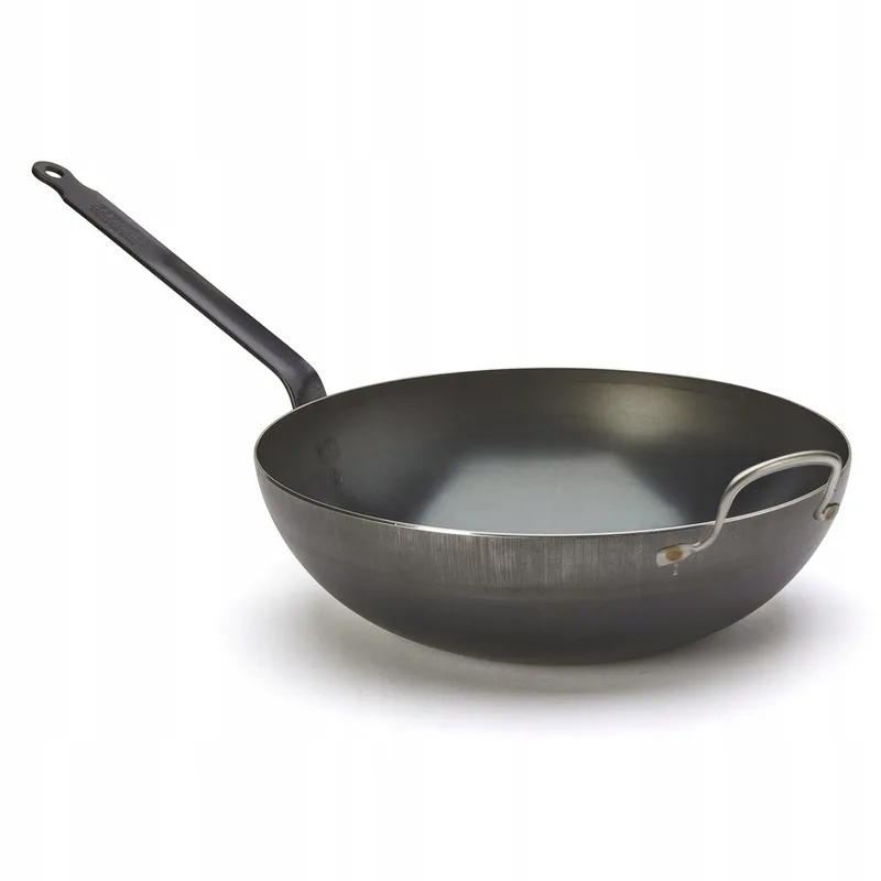 Carbon Wok 32 cm - Professionele Koolstofstalen Wok de de Buyer en Bleu – photo produit