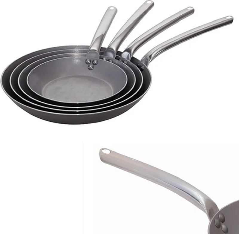 Carbone Plus Koekenpan met Rvs Handvat - Ø 24cm - Plaatstaal by de Buyer in Roestvrijstaal – product photo
