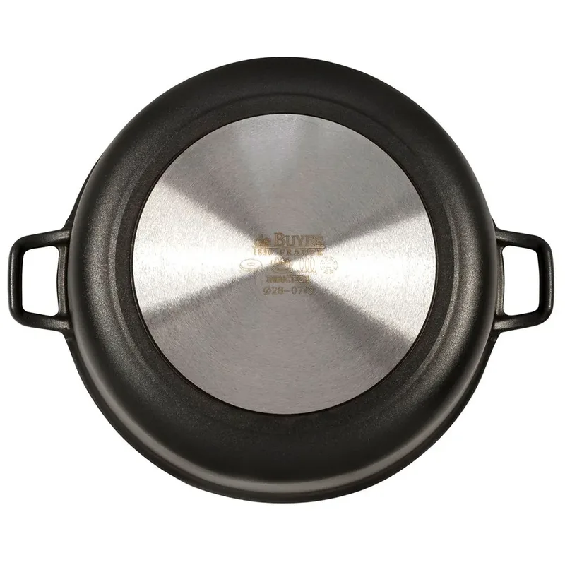 choc extreme braadpan met glazen deksel 28cm inductie de de Buyer en Noir – photo produit 3 sur 3