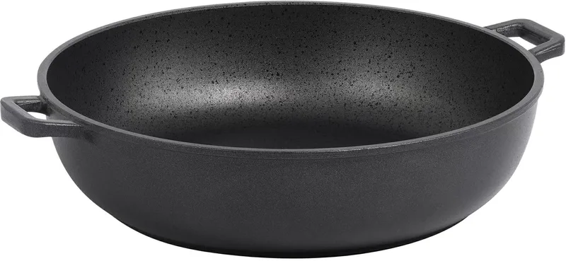 Choc Extreme Wokpan 28 cm met 2 Handvatten von de Buyer in Schwarz – Produktfoto