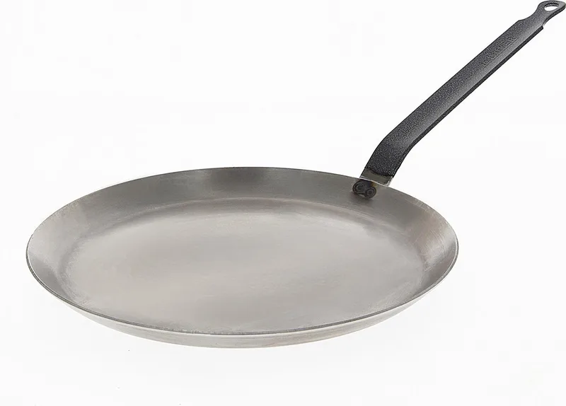 Crêpepan 30 cm – Plaatstaal – PFAS-vrij – Pannenkoekenpan – Inductie Geschikt – Made in France von de Buyer in Silber – Produktfoto