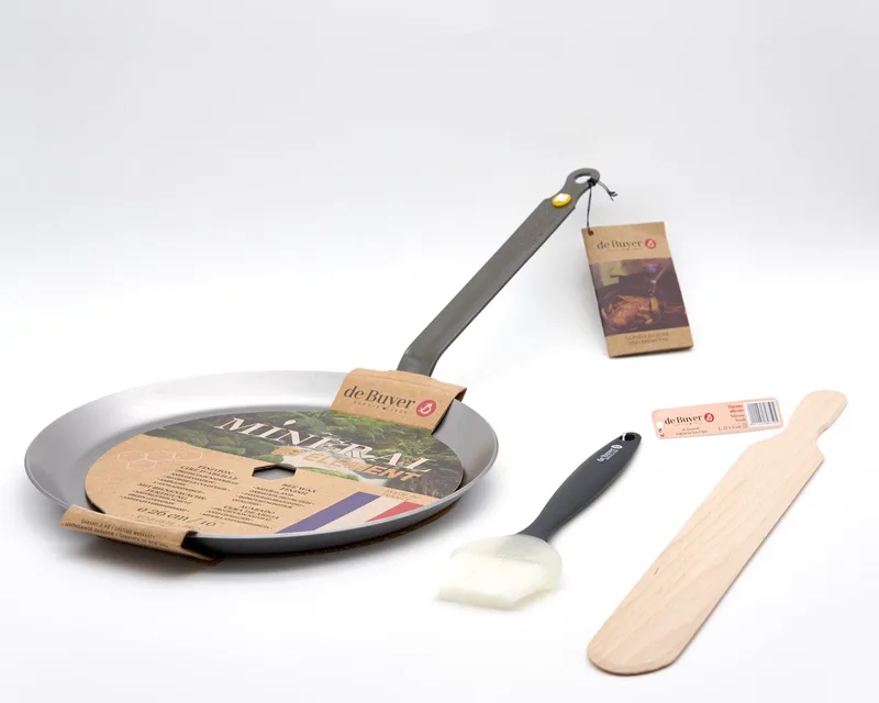 Crêpes en Pannenkoekenpan Inductie Geschenkset 3-delig - Geen Anti-Aanbaklaag - PFAS Vrij von de Buyer in Silber – Produktfoto