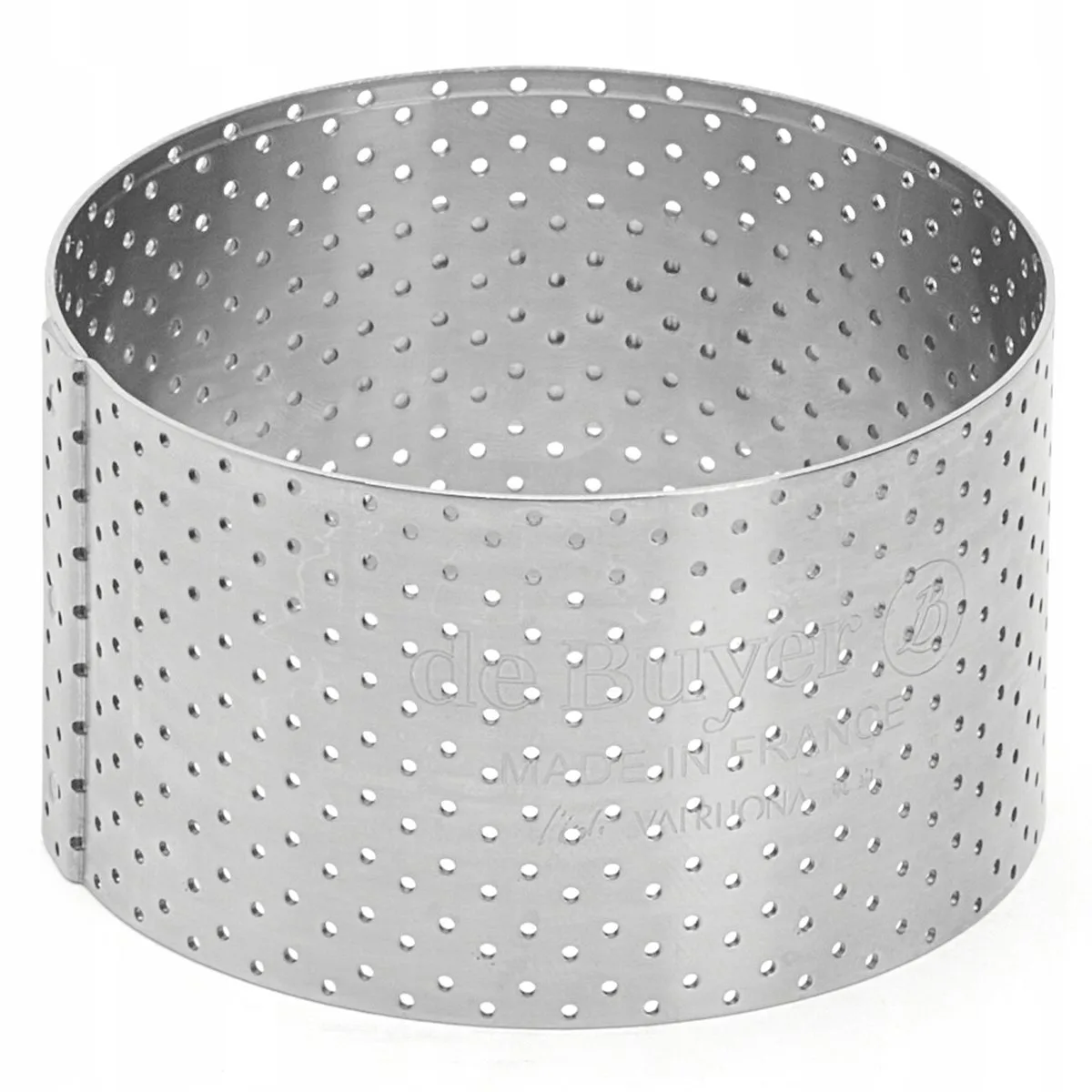 Geperforeerde Taartring 7,5cm - Professioneel Bakken by de Buyer in Silver – product photo