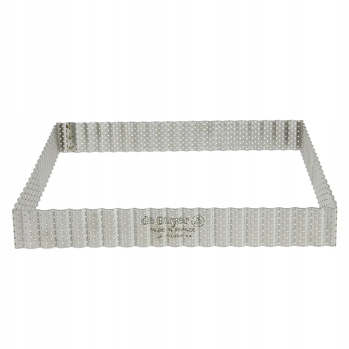 Geperforeerde Vierkante Taartring 23x23cm RVS de de Buyer – photo produit