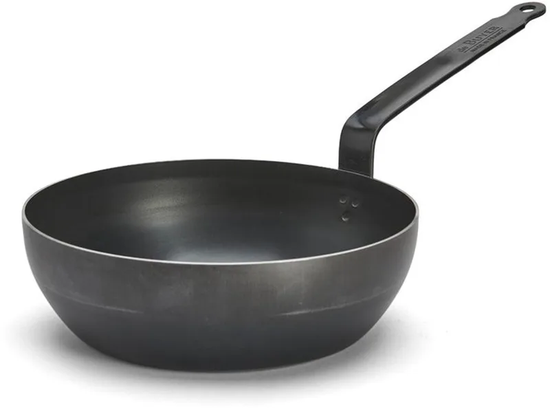 Hapjespan Ø28 cm- plaatstaal - PFAS vrij by de Buyer in Black – product photo
