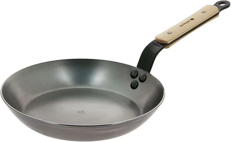 Koekenpan Mineral B Hout - ø 24 cm - zonder anti-aanbaklaag de de Buyer en Argent – photo produit
