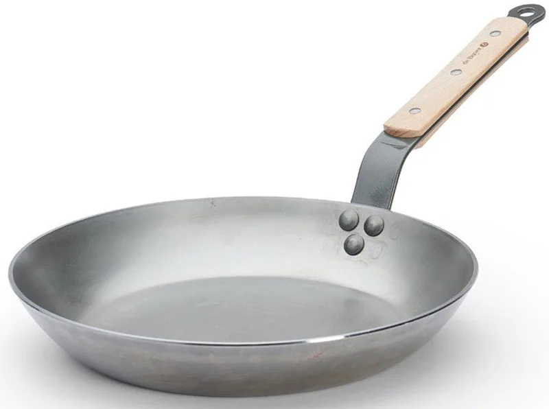 Koekenpan Mineral B Hout - ø 28 cm - zonder anti-aanbaklaag de de Buyer en Gesatineerd staal – photo produit