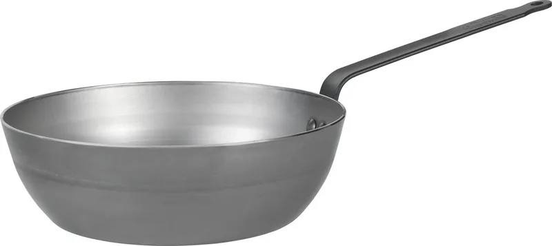 Mineral B Black Hapjespan 28 cm – Plaatstaal – PFAS-vrij – Professionele Bakprestaties – Inductie Geschikt by de Buyer in Silver – product photo