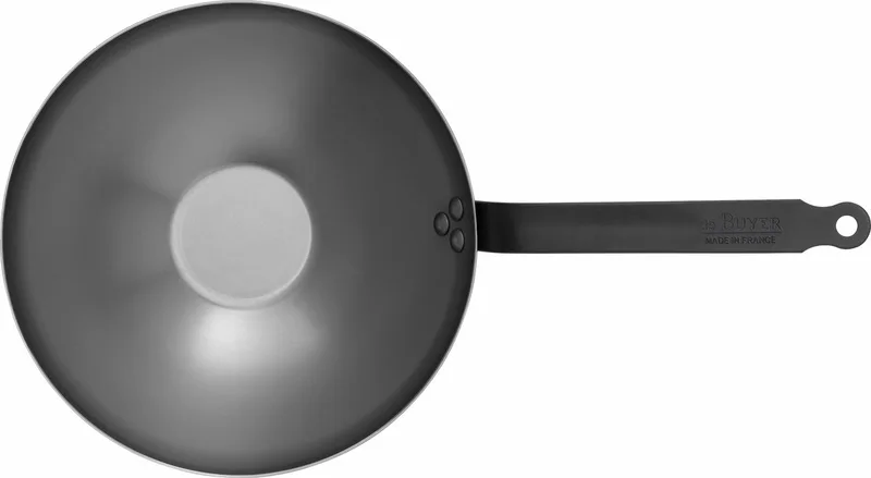 Mineral B Black Wok 28 cm – Plaatstaal – PFAS-vrij – Professionele Wokpan – Inductie Geschikt by de Buyer in Silver – product photo