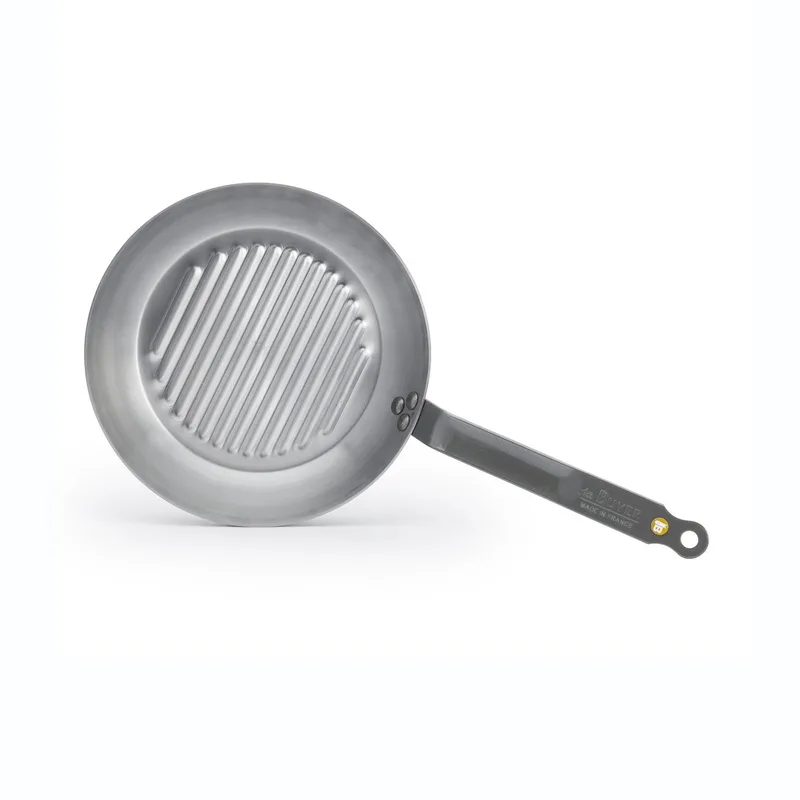 Mineral B Grillpan 26 cm – Plaatstalen Grillpan – PFAS-vrij – Geschikt voor Inductie – Made in France fra de Buyer i Grå – produktbillede