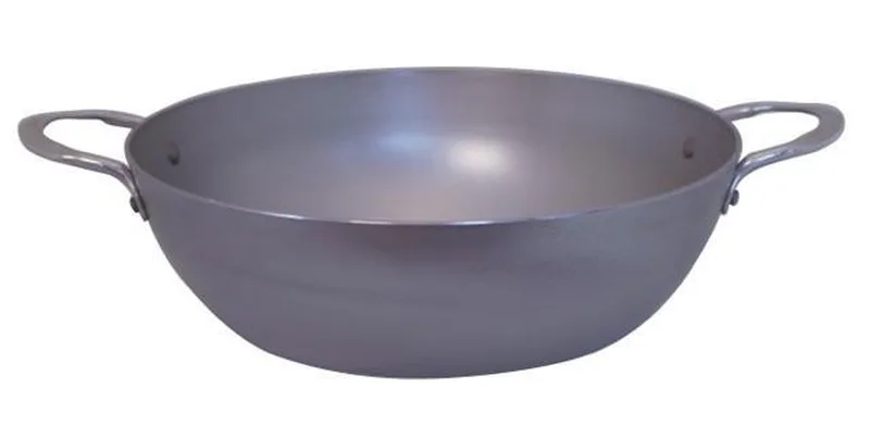 Mineral B Hapjespan 32 cm met 2 Grepen – Carbonstalen Pan – Ø 32 cm – Made in France by de Buyer in Silver – product photo