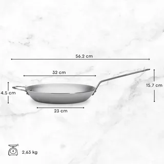 Mineral B Koekenpan 32 cm – Plaatstaal – PFAS-vrij – Natuurlijk Antiaanbak Effect – Made in France von de Buyer in Silber – Produktfoto 6 von 6