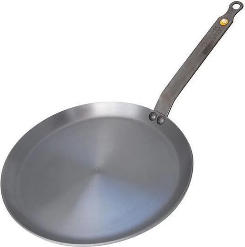 Mineral B Pannenkoekenpan 24 cm – Crêpepan – Plaatstaal – PFAS-vrij – Natuurlijk Antiaanbak Effect – Made in France by de Buyer in Silver – product photo