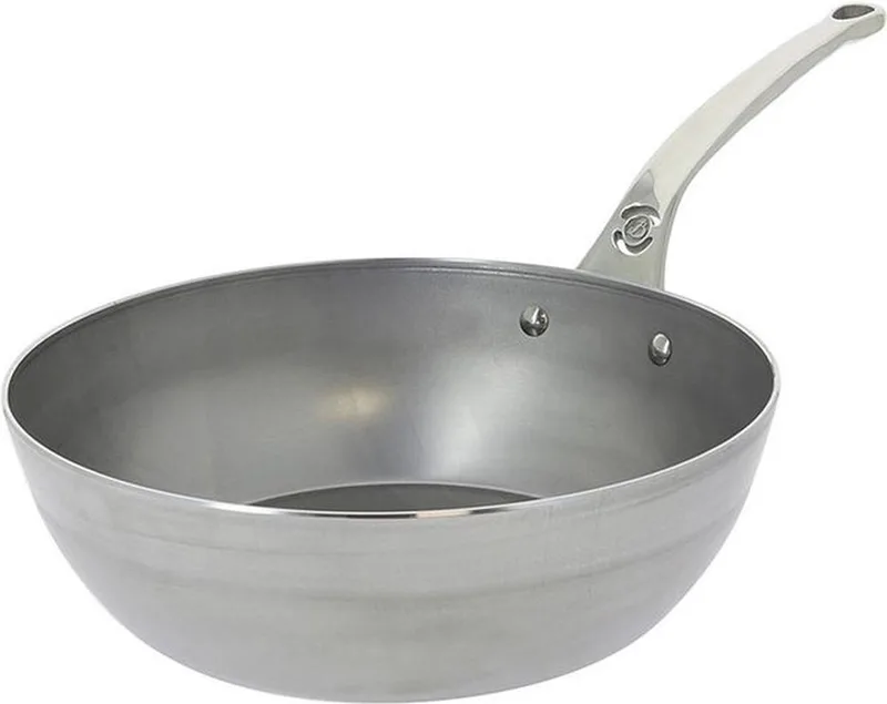 Mineral B Pro Hapjespan 28 cm – Plaatstaal – PFAS-vrij – RVS Handgreep – Inductie Geschikt – Made in France von de Buyer in Silber – Produktfoto
