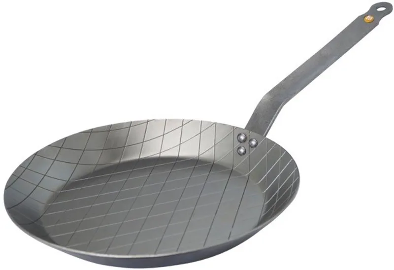 Mineral B Steakpan 28 cm – Geribbelde Grillpan – Plaatstaal – PFAS-vrij von de Buyer in Silber – Produktfoto 1 von 3