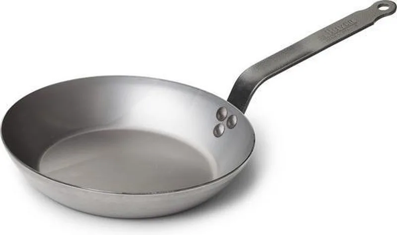 Plaatstalen Koekenpan Ø 28cm - zonder PFAO & PTFE - Geen Inductie - Natuurlijk wax anti aanbaklaag by de Buyer in Grey – product photo