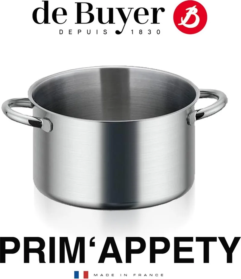 Prim'Appety Kookpan Hoog - Ø 24cm by de Buyer in Rvs – product photo