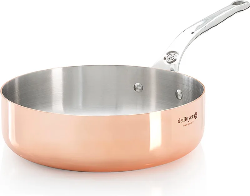 prima matera sauteuse koper/rvs 16cm recht ind. von de Buyer in Schwarz – Produktfoto 1 von 4