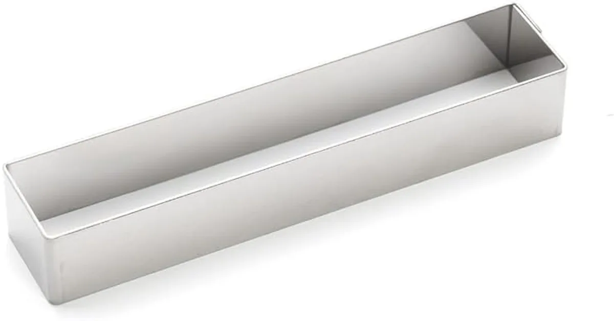 RVS Rechthoekige Bakring 16x3 cm Scherpe Hoeken van de Buyer in Zilver – productfoto