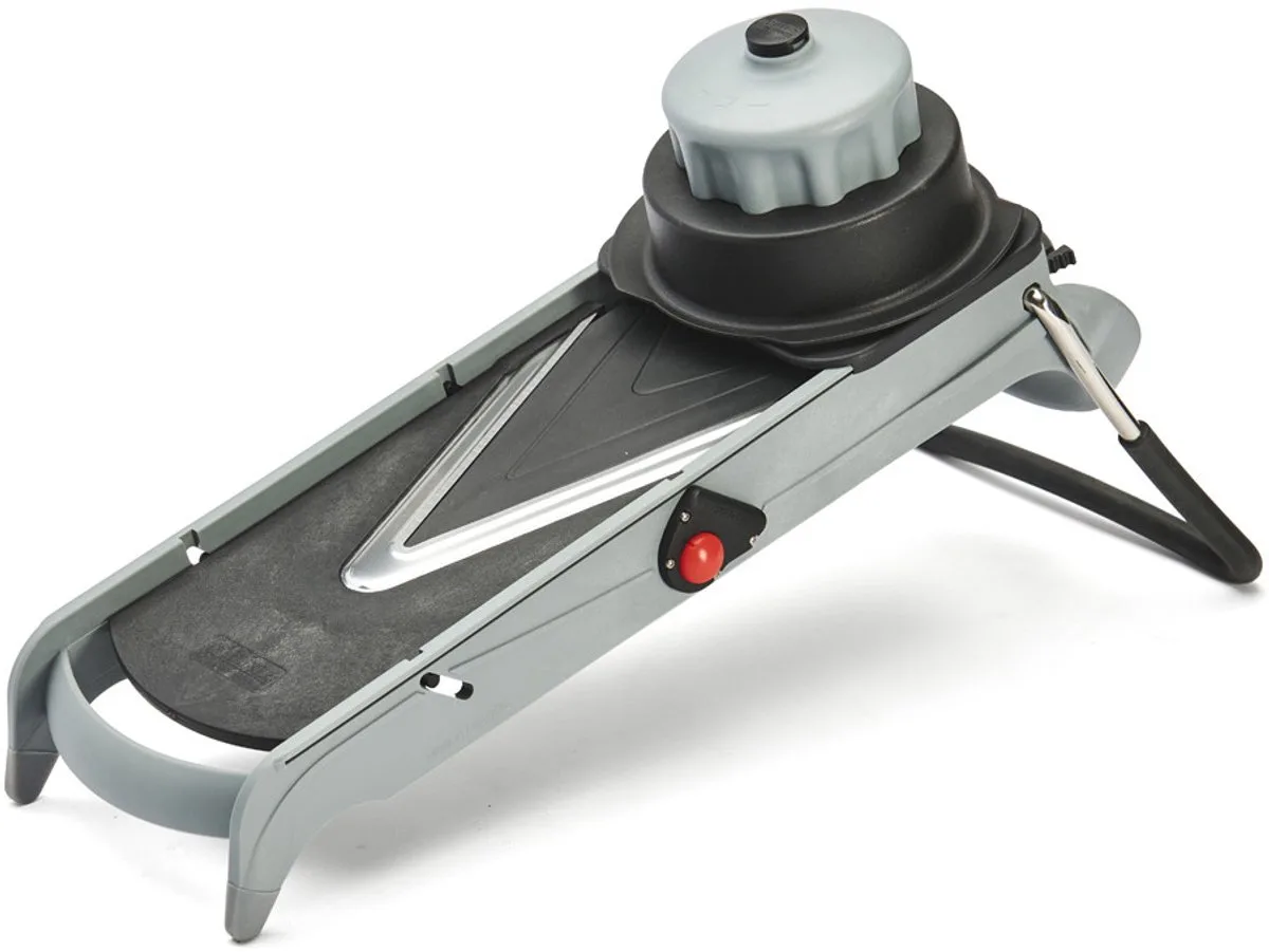 Viper Mandoline – Professionele Groentesnijder – Instelbare Snijdikte – RVS – Made in France de de Buyer en Gris – photo produit