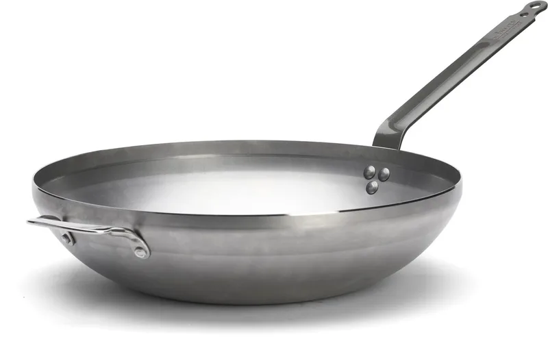 Wok - Brede bodem - Mineral B - Ø 40CM - inductiegeschikt - Plaatstaal - PFAS-vrij by de Buyer in Staal – product photo