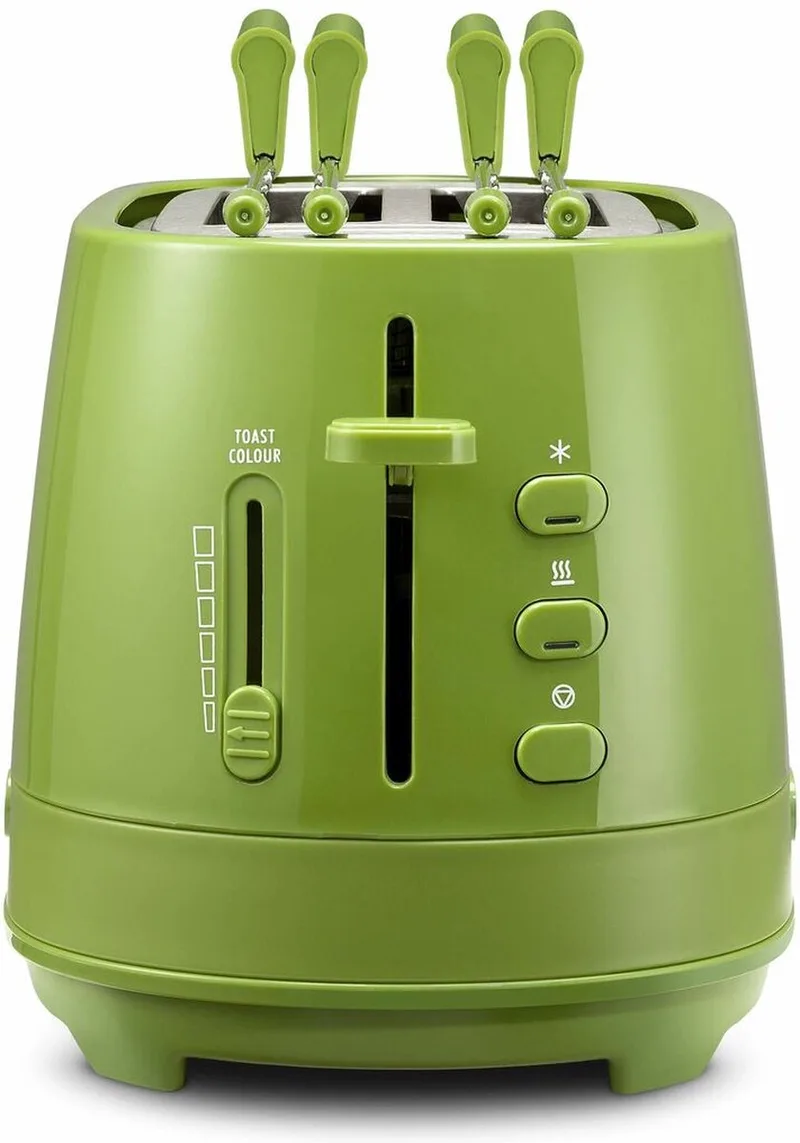 CTLAP2203.GR Broodrooster 2 Sneden 550 W fra De'Longhi i Grøn – produktbillede