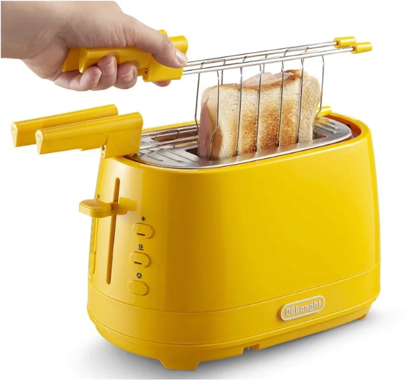CTLAP2203.Y Broodrooster 2 Sneden 550 W by De'Longhi in Yellow – product photo