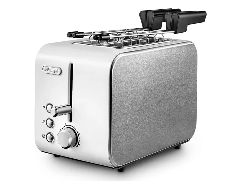 CTX 2203.W broodrooster 2 snede(n) 550 W Wit von De'Longhi in Silber – Produktfoto