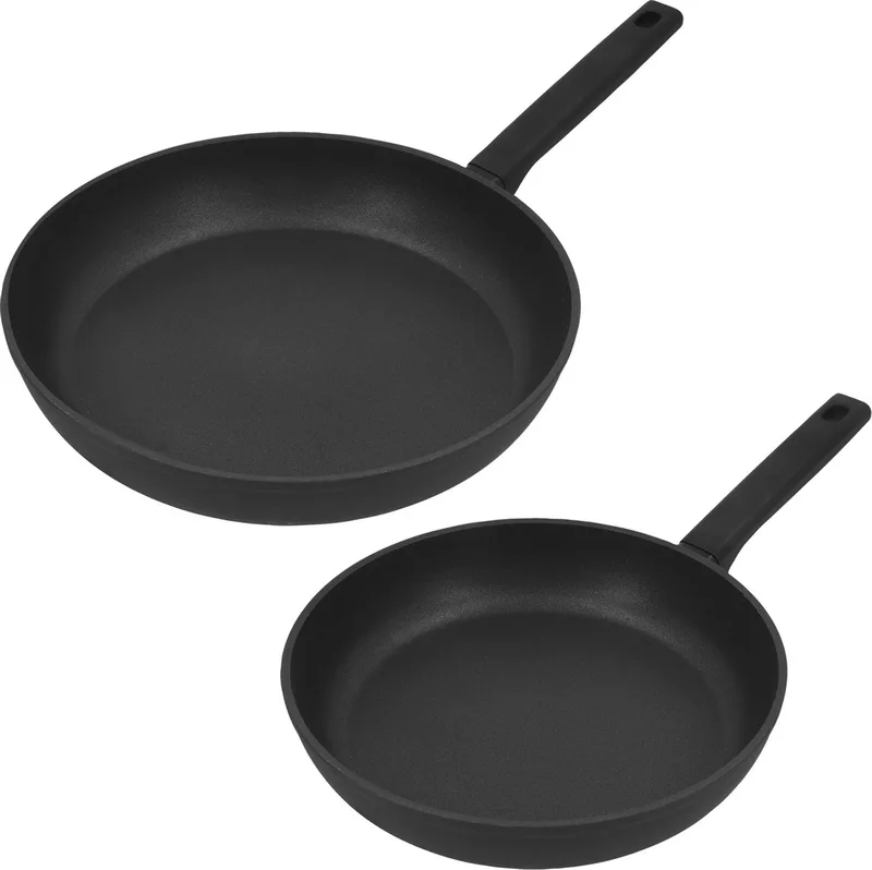 Alu Comfort 3 Koekenpan – Duraslide Anti Aanbak Pan - Inductie - Pannenset 24 cm + 28 cm van Demeyere in Zwart 24+28 cm – productfoto