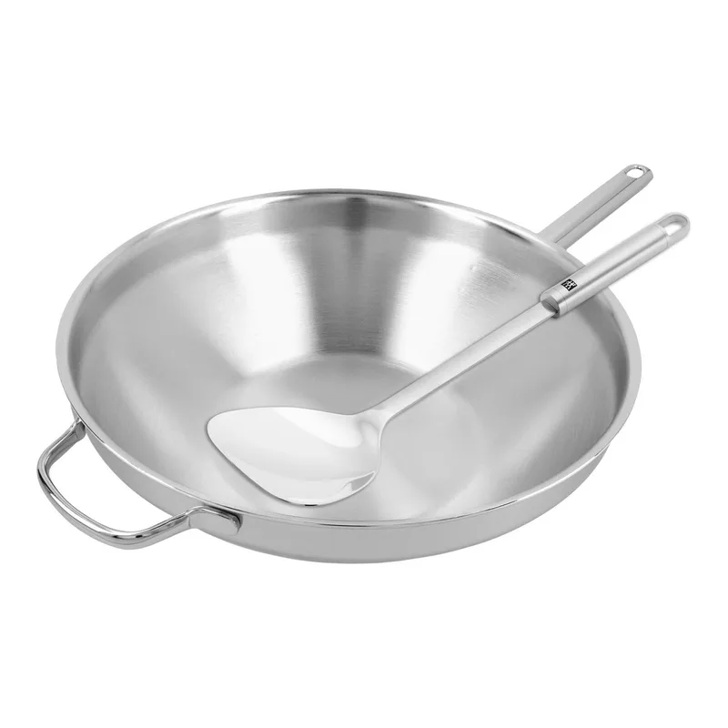 Apollo 7 - Wok - 32 cm - Vlakke bodem - met gratis Wokspatel fra Demeyere i Sølv – produktbillede