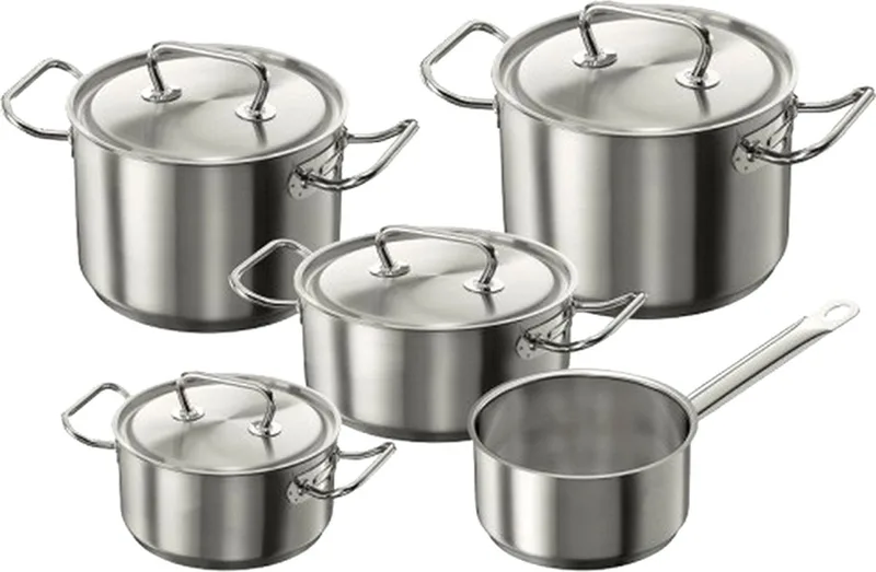 Classic Pannenset - 5 delig - RVS de Demeyere en Argent – photo produit