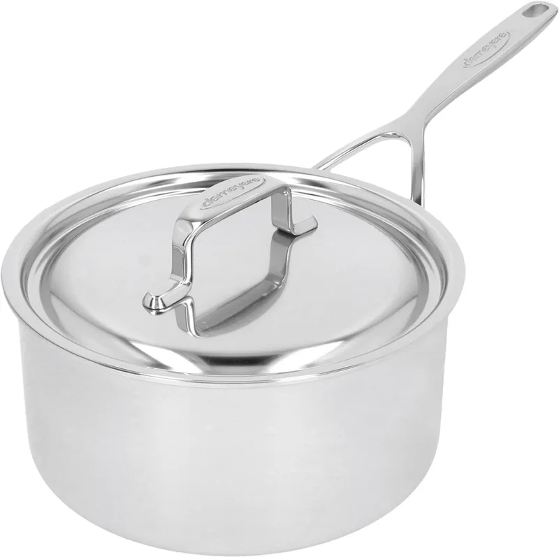 Demeyere 5-Plus RVS Steelpan Met Deksel 20 cm - Roestvrijstalen Sauspan 2,8 L - Geschikt Voor Alle Warmtebronnen Inclusief Inductie - Duurzaam - Volledig PFAS- PFOA- en PTFE-vrij by Demeyere in Silver – product photo