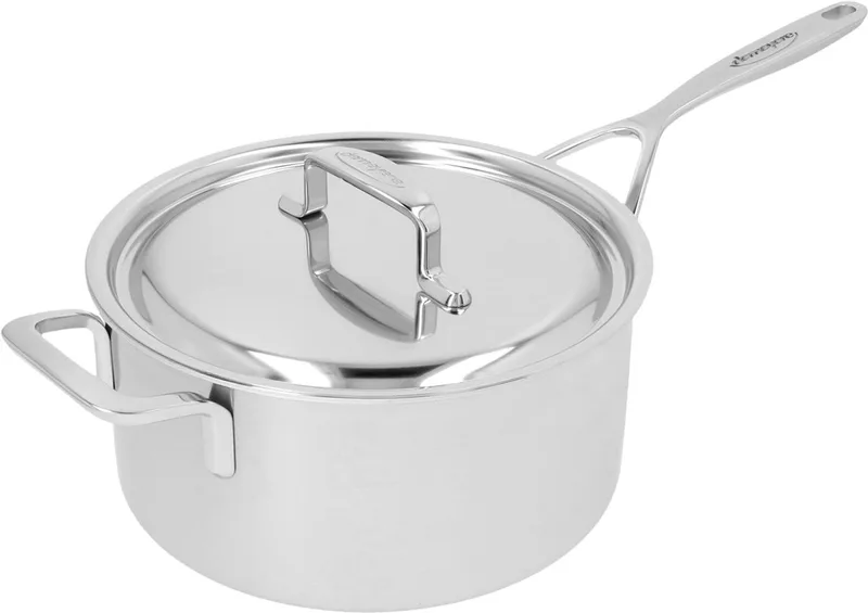 Demeyere 5-Plus RVS Steelpan Met Deksel 22 cm - Roestvrijstalen Sauspan 3,8 L - Geschikt Voor Alle Warmtebronnen Inclusief Inductie - Duurzaam - Volledig PFAS- PFOA- en PTFE-vrij von Demeyere in Silber – Produktfoto