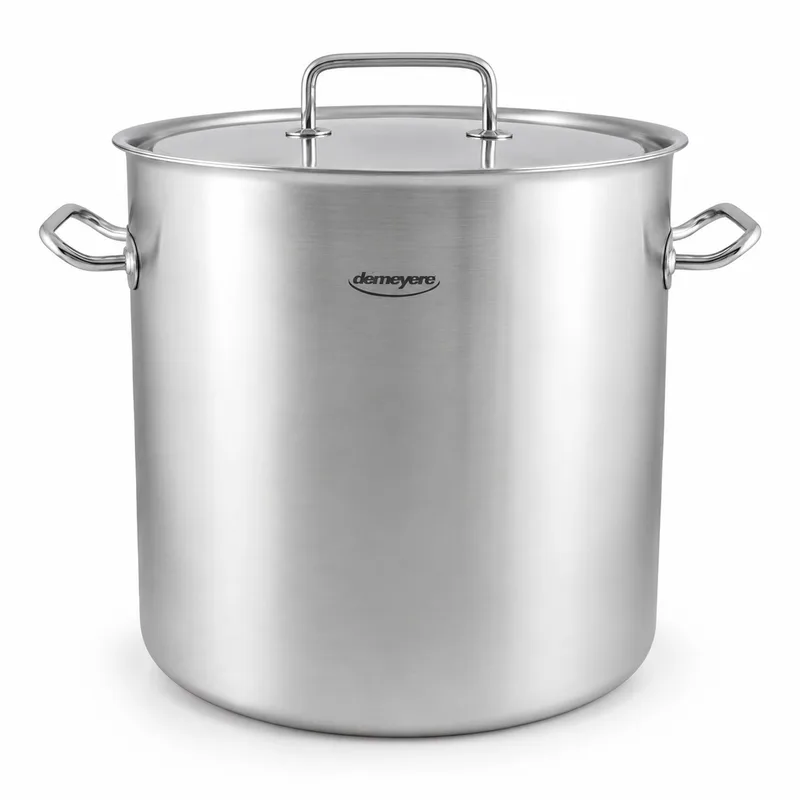 Hoge Kookpan met Deksel - 36 Liter - Ø 36 cm - RVS Soeppan - Professionele Grote Kookpan - Professionele Grote Soeppan - Geschikt voor alle Warmtebronnen en Inductie - Grote Maaltijden, Horeca en Catering - Horeca Kookpan - RVS de Demeyere en Argent – photo produit