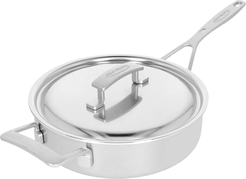 Industry 5 Hapjespan met deksel - 24cm - 5-laags RVS - Silvinox de Demeyere en Argent – photo produit