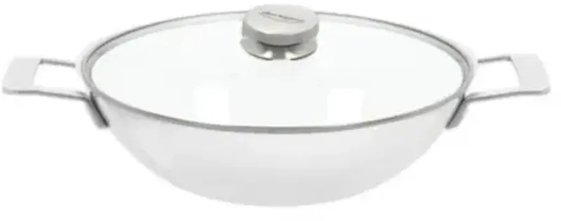 Industry 5 Wok met 2 Handvaten - Ø 30cm + Gratis Glazen Deksel de Demeyere en Argent – photo produit