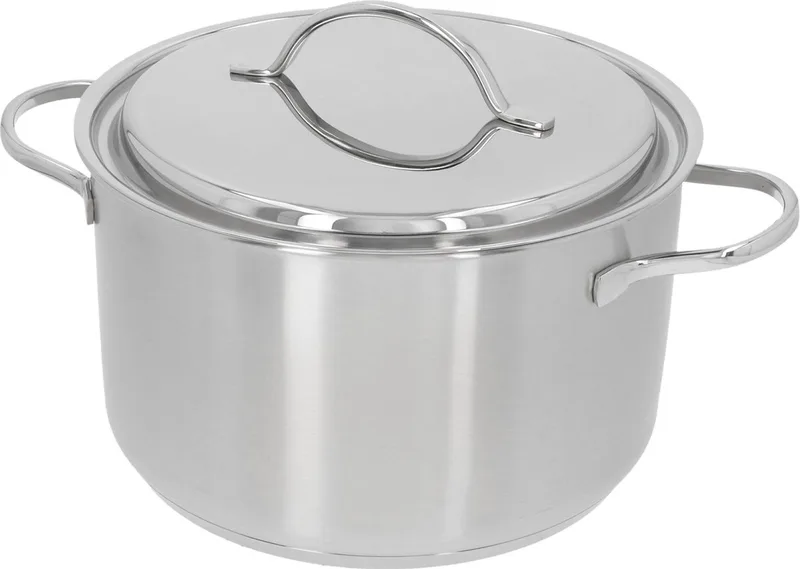 Resto 3 RVS Kookpan – Kookpan inductie – 24 cm – 6L Inhoud - Deksel Inbegrepen von Demeyere in Chrom – Produktfoto